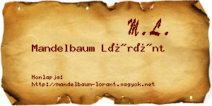 Mandelbaum Lóránt névjegykártya