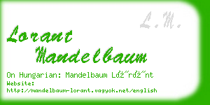 lorant mandelbaum business card